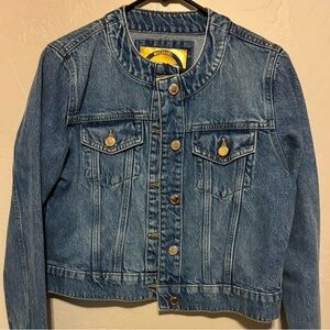 Michael Kors Blue Denim Jacket with Yellow Logo